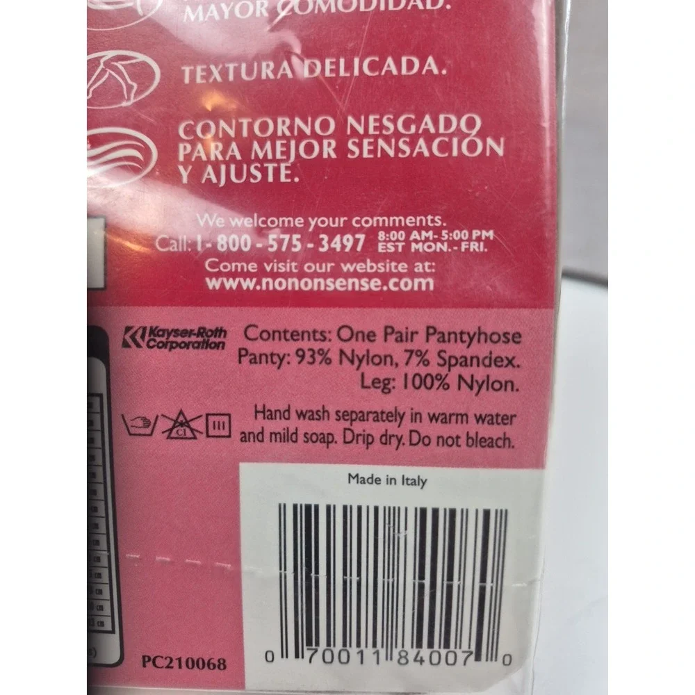 No Nonsense Regular Pantyhose Tan‎ Reinforced Toe 009 Size B NOS
